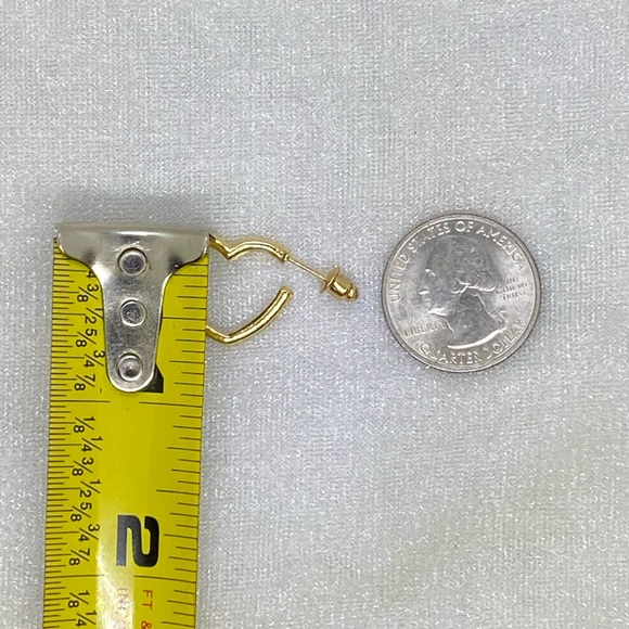 Gold Heart Hoops - Picture 2 of 3